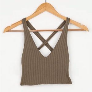 Lulu's Olive Green Crop Top